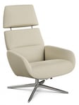 Ergo Plus Balder Cream Leather Swivel Recliner Chair