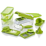 Genius Nicer Dicer Smart Julietti - 16 pièces - Coupe-légumes - Trancheuse en spirale - Trancheuse en julienne - Trancher, couper en dés, émincer, éplucher, juliennes - Mandoline - Broyeur Vert Kiwi.