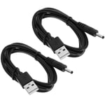 Lot De 3Pcs Câbles De Données Usb Vers Dc 3.5X1.35Mm Compatible Avec Foreo Luna/Luna 2/ Luna 3/ Mini 2 Usb Vers Dc 5 V Cordon D'Alimentation Jack Câble De Charge[X1720]