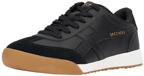 Skechers Homme Zinger Manzanilla Totale Baskets, Daim Duraleather Noir, 46 EU