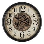 BigBuy Home Wall Clock Black Cream Glass Iron 66 x 9.5 x 66 cm (3 Units)