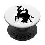 Les femmes dans l'histoire Vintage Flapper Girl and Dog PopSockets PopGrip Adhésif