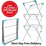 3 Tier Clothes Dryer Airer Foldable Laundry Rack Washing Line Drying Horse 14m