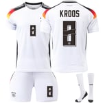 Tyskland Hemma EM 2024 Jersey Fotbollströja Barn Herr Kit Nr.8 KROOS With socks 22