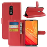 Oneplus 6      Pu Wallet Case    [Red]