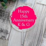 Personalised Happy Anniversary Acrylic Cake Topper Gift 10th 15th 25th 30th 40th