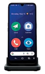 Doro 8200 4G Unlocked Smartphone for Seniors - Easy Mobile Phone - 16MP Camera - Water-resistant Android Phone - 6.1" Display - Assistance Button with GPS - Charging Cradle [UK & Irish Version] (Blue)