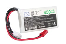 Batterie Li-Polymer LiPo 450mAh 7.4V pour modélisme RC - divers modèles réduits : voitures de course, hélicoptères, avions, bateaux etc.