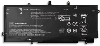 11,1V 42WH BL06XL HSTNN-W02C 722297-001 722236-171 Batterie de Rechange pour HP EliteBook Folio 1040 G0 G1 G2 Touch Series.[G1531]