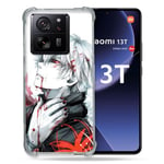 Cokitec Coque Renforcée pour Xiaomi 13T / 13T Pro Manga Tokyo Ghoul Kaneki Blanc