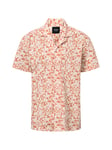 Joop Mens Printed Shirt - Orange Cotton - Size Medium