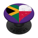 Vintage Flag in Heart for Jamaica Poland A Jamaican Polish PopSockets Adhesive PopGrip