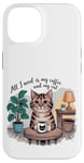 Coque pour iPhone 14 Mignon café et chat amoureux des chats drôles et citations de café femmes