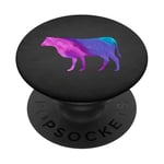 Teal Blue Purple cow Silhouette animal lovers on a black PopSockets Adhesive PopGrip