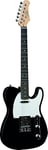 EKO VT-380 Black, Guitare électrique en forme de Tele, Noir et Blanc