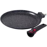 Crêpière BAUMALU Granit Pro - Ø 28 cm - Revêtement antiadhésif sans PFOA - Tous feux dont induction - Noir