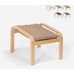 Repose-pied en bois au design scandinave pour fauteuil canapé de salon Sylt Couleur: Beige