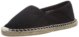 PIECES Femme Haisha Espadrillos Mesh Black Sandale Cage Espadrille, Noir, 36 EU