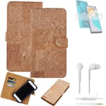 FOR Motorola Moto E22s SMARTPHONE CASE COVER WALLETCASE CORK