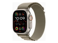 Apple Watch Ultra 2 - 49 Mm - Titan - Smart Klocka Med Alpine Loop - Textil - Oliv - Bandstorlek: M - 64 Gb - Lte, Wi-Fi, Bluetooth, Uwb - 4G - 61.4 G