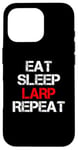 Coque pour iPhone 16 Pro Eat Sleep Larp Repeat Live Action Jeu de rôle