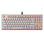 ZYDP RGB Gaming Keyboard USB Wired Keyboard, 87 keys Backlit Computer Keyboard (Color : Gold)