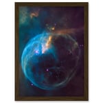 NASA Hubble Space Telescope Bubble Nebula NGC 7635 Cassiopeia Artwork Framed Wall Art Print A4