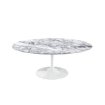 Knoll - Saarinen Oval Table - Soffbord, Vitt underrede, skiva i matt vit Arabescato marmor - Sohvapöydät - Eero Saarinen - Valkoinen - Metalli/Kivi