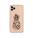 Coque Iphone 11 PRO ananas geometrique noir transparente