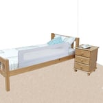 Safetots Barrière de Lit Extra Large Blanche 140cm de Large x 50cm de Haut, Garde de Lit pour Bébé pour la Sécurité, Barrière de Lit Enfant Sécurisée