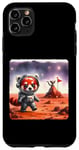 Coque pour iPhone 11 Pro Max Red Panda Astronaute Exploring Planet. Alien Rock Space