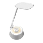 PLATINET LED Bordlampe 18W m/ Bluetooth Højttaler & USB port - Hvid