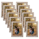 EXYGLO Rustic 7x5 Photo Frames Set of 12, Multiple Picture Frames 5x7 with PS Surface, 5x7 Photo Frame for Wall & Tabletop Display