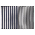 Tapis d'Extérieur Bleu Foncé et Blanc en Polypropylène Motif à Rayure pour Terr