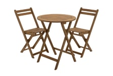 Habitat 2 Seater Folding Wooden Garden Bistro Set - Brown