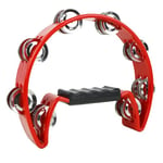 A-Star Tambourin Demi-Lune, Double Jingle Bell Cutaway avec Poignée Ergonomique - Chanteurs, Groupes, Musiciens, Cours de Musique - Rouge