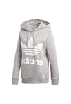 adidas Women's Trefoil Hoodie Sweatshirt, medium grey heather, 52 EU, 26 UK