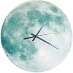 Glow in The Dark Moon Horloge Murale Décorative Suspendue Horloge Nuit Lumineuse Chambre Mur Art Décoration pour Enfants Chambre Chambre Bureau À Domicile 30 Cm (Vert)