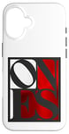 Coque pour iPhone 16 Rouge One Of Them Ones Couleur rouge Graphique blanc