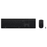 Lenovo Professional - Ensemble clavier et souris - sans fil - Bluetooth, 2.4 GHz - Espagnol - commutateur : Scissor-Switch - gris - boîtier marron