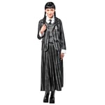 Rubies 1000159S000 Wednesday Costume Nevermore Academy Uniform Womens Addams Adult Fancy Dress, Black, UK 10-12 Halloween Halloween