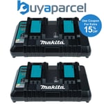 2x Makita DC18RD LXT Lithium Ion 240v 18v Dual Port Fast Battery Charger