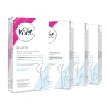 Veet Pure Bandes de cire froide avec technologie Easy-Gelwax – Convient aux peaux sensibles – Application pour les jambes et le corps – 44 x bandes doubles de 88 applications