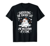 Surviving The Teacher Life One Meltdown At A Time Christmas T-Shirt