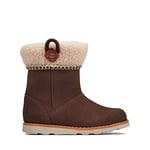 Clarks Girl's Crown Loop T Snow Boot, Walnut Suede, 5.5 UK Child