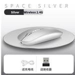 Souris Bluetooth sans fil aste,souris de jeu muette,adaptée pour Surface Pro 9,Pro 8,7,6,5,4/3,Pro X,tablette,ordinateur portable,PC - Type Wireless 2.4G Silver