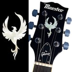 Autocollant pour tête de guitare - Phoenix Bird - Perle blanche