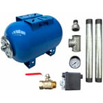 Aquasystem - Kit Surpresseur Eau Horizontal 200l - 11/4 Avec Pressostat Et Manomètre