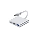 USB C till HDMI Multiport Adapter med 4K Video Converter/ USB 3.0 Hub Port/PD Snabbladdningsport för Mac och USB Type-C-enheter