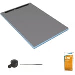 Wedi - Receveur de douche à carreler 180 x 90 cm Fundo Riolito Neo écoulement horizontal + barrette de finition 70 cm + colle 320